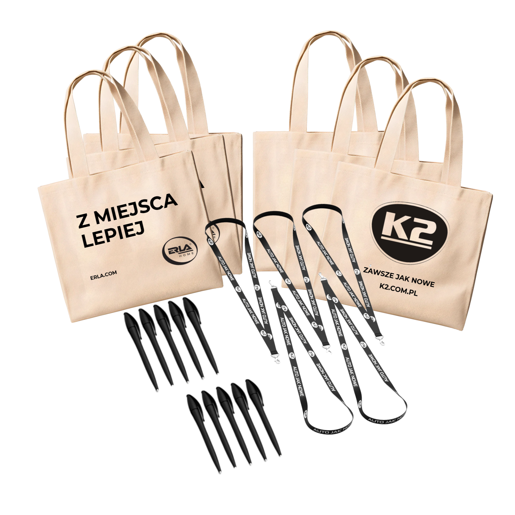 ZESTAW SREBRNY XM351 (torby, długopisy, smycze)