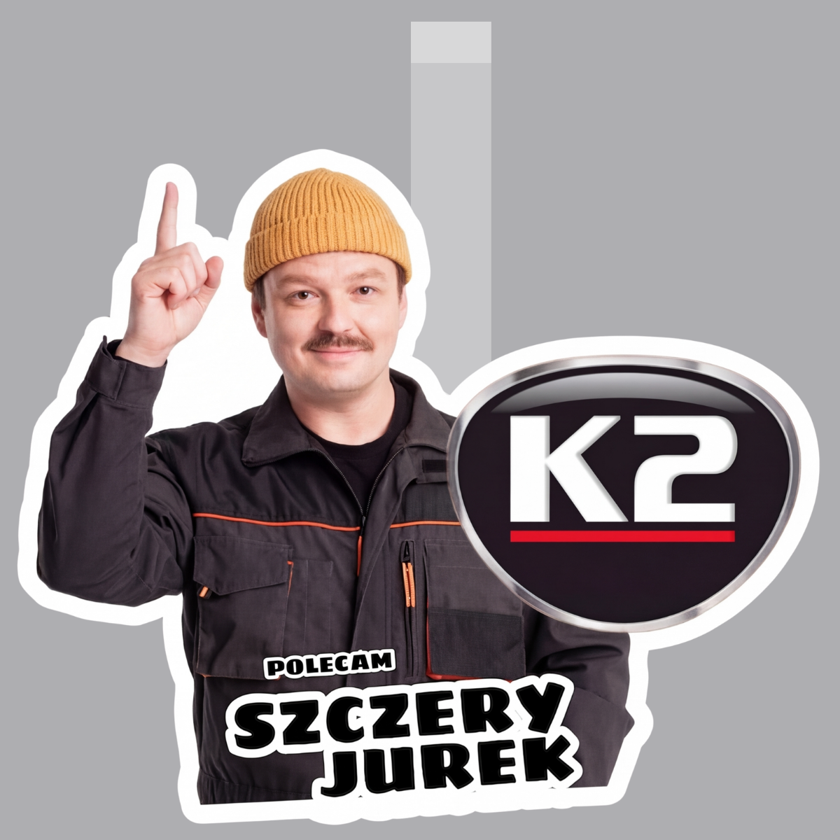 Wobbler reklamowy K2 „Szczery Jurek” 25 sztuk